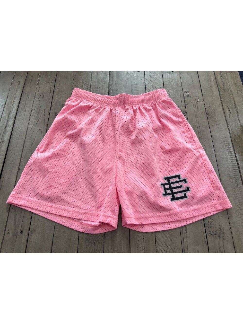 Eric Emanuel EE Kids Youth Mesh Logo Athletic Basic Shorts Pink Size Medium